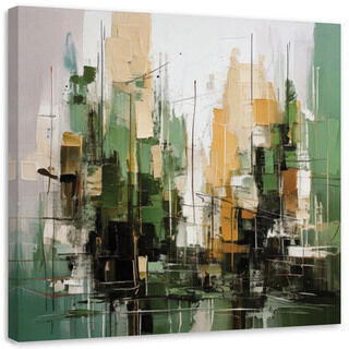 Lerretsbilde, By abstrakt Grønn