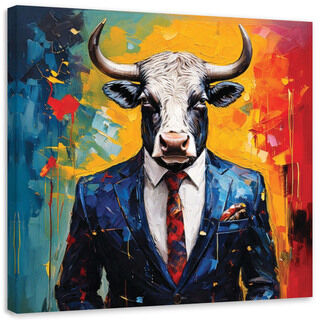 Lerretsbilde, Bull CEO dyr abstrakt