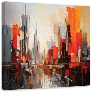 Lerretsbilde, By moderne abstrakt rød