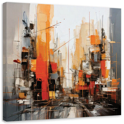 Lerretsbilde, By urban abstrakt