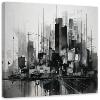 Lerretsbilde, By abstrakt grå moderne