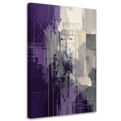 Lerretsbilde, Moderne abstrakt fiolett beige geometri