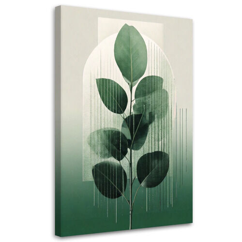 Lerretsbilde, Blader Minimalisme Grønn Natur Geometrisk