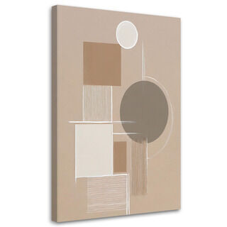 Lerretsbilde, Abstrakte geometriske figurer beige minimalisme