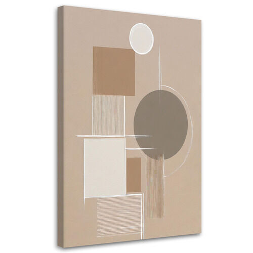 Lerretsbilde, Abstrakte geometriske figurer beige minimalisme