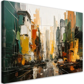 Lerretsbilde, Moderne by abstrakt fargerik