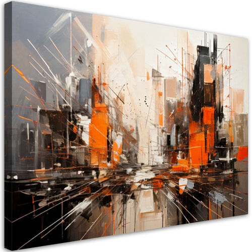 Lerretsbilde, Abstrakt by beige oransje