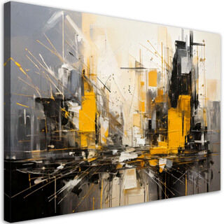 Lerretsbilde, Abstrakt by beige gul