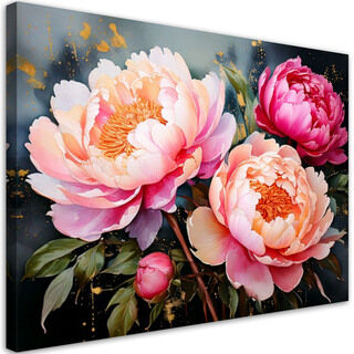 Lerretsbilde, Moderne peoner blomster
