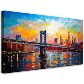 Lerretsbilde, Bro landskap New York