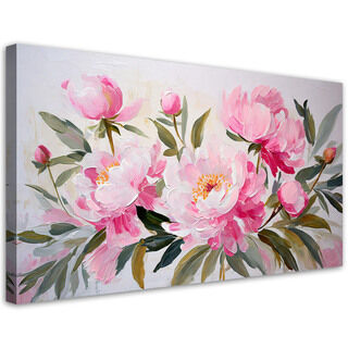 Lerretsbilde, Pioner blomsterbukett rosa