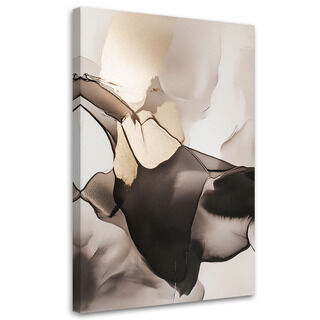 Lerretsbilde, 3D Abstrakt Beige Brun Moderne