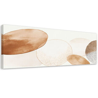 Lerretsbilde, Sirkler Hjul Akvarell Beige Minimalisme