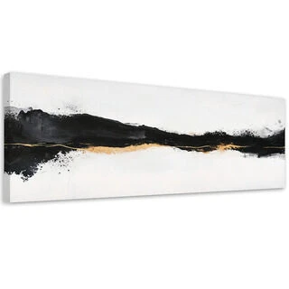 Lerretsbilde, Abstrakt minimalisme Gull Svart