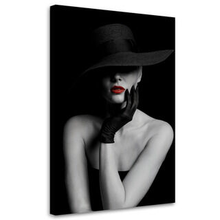 Lerretsbilde, Sensuell kvinne med hatt