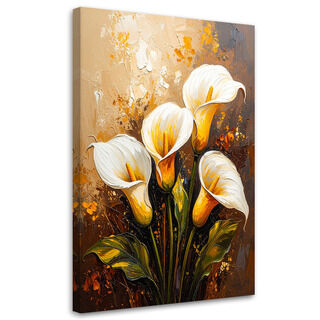 Lerretsbilde, Calla liljer hvite blomster som malt