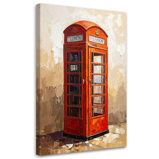 Lerretsbilde, London beige telefonboks