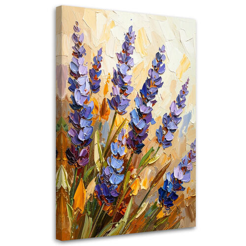 Lerretsbilde, Lavendelblomster malingseffekt