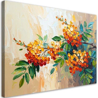 Lerretsbilde, Rowan planter på beige bakgrunn