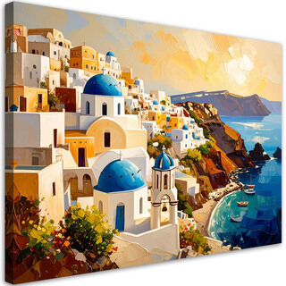 Lerretsbilde, Santorini Hellas malt landskap