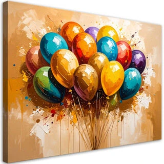 Lerretsbilde, Fargerike ballonger