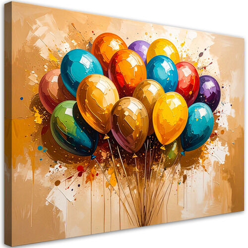 Lerretsbilde, Fargerike ballonger