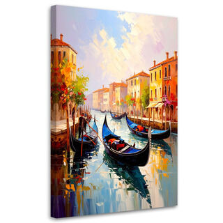 Lerretsbilde, Gondoler i Venezia, Italia