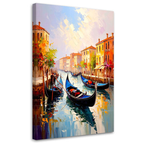 Lerretsbilde, Gondoler i Venezia, Italia