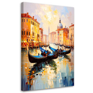 Lerretsbilde, Gondoler i Venezia, Italia