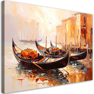 Lerretsbilde, Venezia by Gondoler Beige