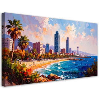 Lerretsbilde, Strand Barcelona Spania