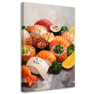 Lerretsbilde, Fargerik sushi