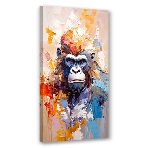 Lerretsbilde, Fargerik gorilla abstrakt maleri