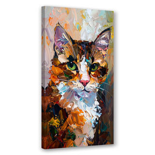 Lerretsbilde, Abstrakt fargerik katt
