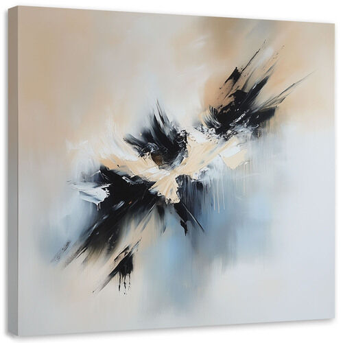 Lerretsbilde, Abstrakt beige svart som malt