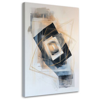 Lerretsbilde, Abstrakte former geometri beige