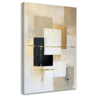 Lerretsbilde, Abstrakte former geometri beige