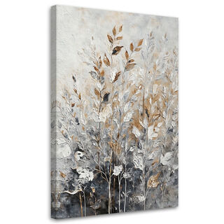 Lerretsbilde, Planter Abstrakt botanisk gull - (80x120)