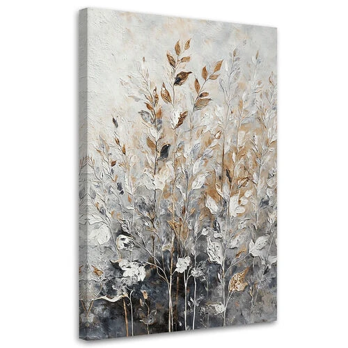 Lerretsbilde, Planter Abstrakt botanisk gull - (80x120)
