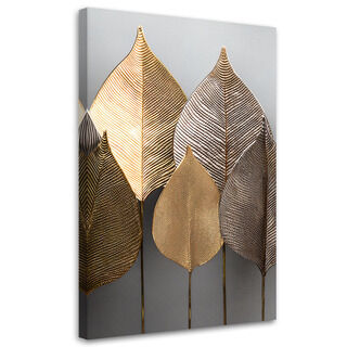 Lerretsbilde, Minimalisme Gold Leafs Abstrakt - (40x60)