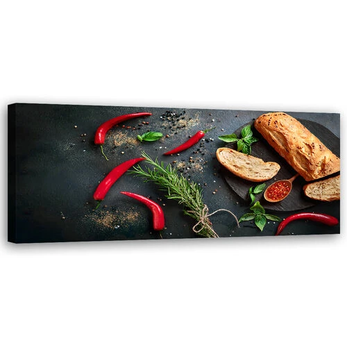 Lerretsbilde, Matkrydder til kjøkken - (90x30)