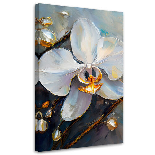 Lerretsbilde, Orkideer hvite blomster - (80x120)