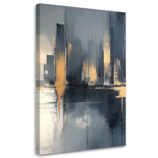 Lerretsbilde, Svart og gull abstrakt - (40x60)