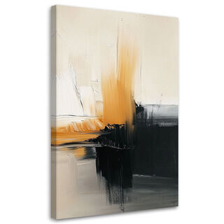 Lerretsbilde, Svart og gull Glamour Abstraksjon - (80x120)