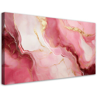Lerretsbilde, Rosa marmorstein gullelementer - (80x40)