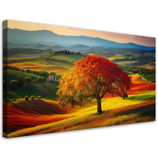 Lerretsbilde, Toscana Landskap Tre Natur - (80x40)