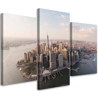 Lerretsbilde 3 deler, City New York Manhattan USA