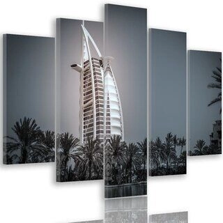 Lerretsbilde 5 deler, Burj al-Arab-hotellet i Dubai