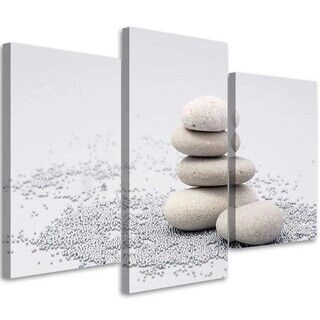 Lerretsbilde 3 deler, Zen Stones Spa