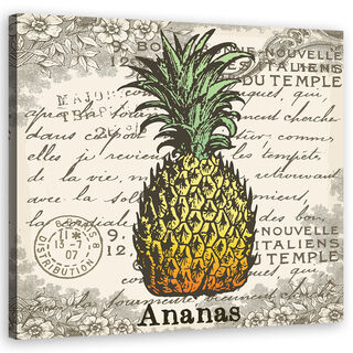 Lerretsbilde, Vintage ananas